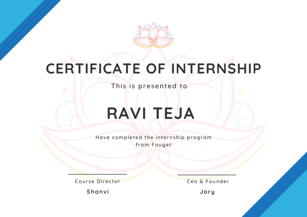 Internship Certificate Format